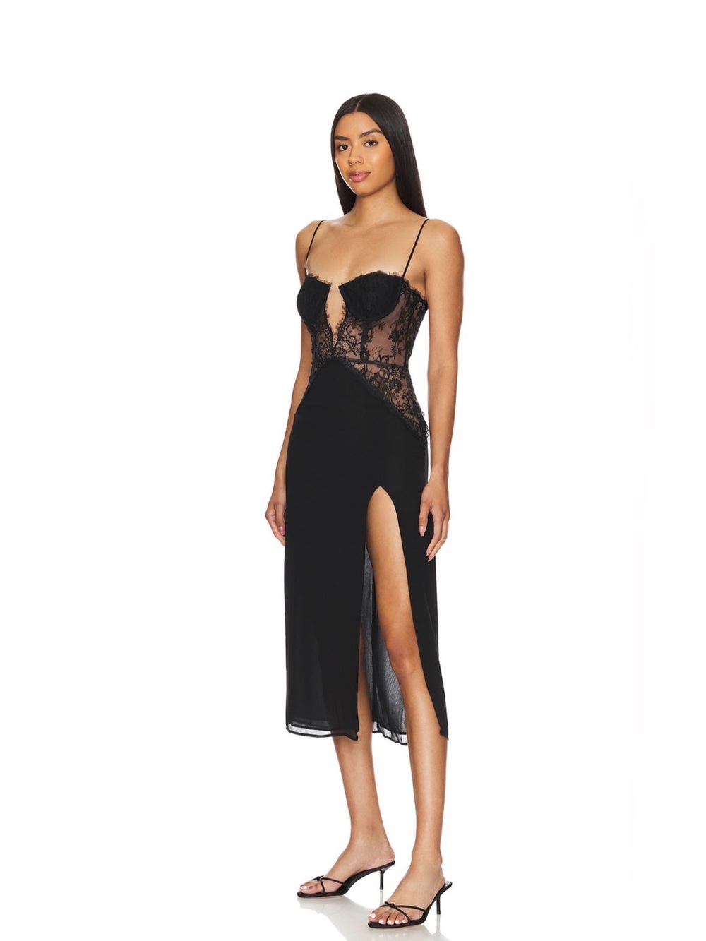 NBD Rosabelle Midi Dress in Black - Picture 3 of 4